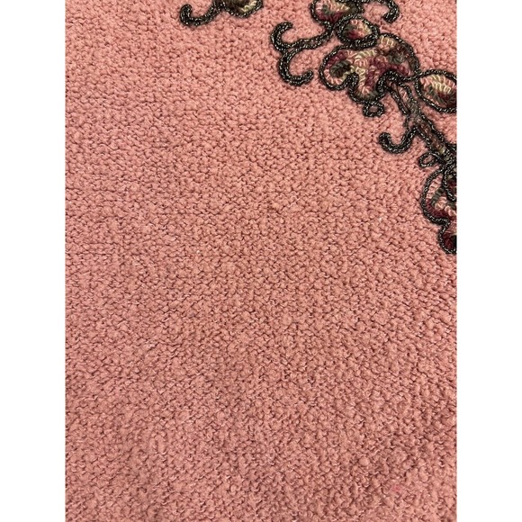 COPY - Koret Women's Mauve Cardigan Vest Sweater Size Large Flowers Sewn Glitter - Picture 5 of 7